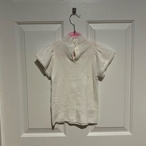 Janie And Jack Cream Mock Neck Short-Sleeve Sweater w Detailing 5 Girls